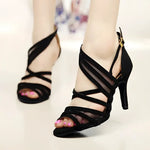 Chaussure de Dance Latine à Talon - Velours | Lady's Dance Shoes