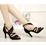 Chaussure de Dance Latine à Talon - Velours | Lady's Dance Shoes