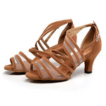 Chaussure de Dance Latine à Talon - Velours | Lady's Dance Shoes