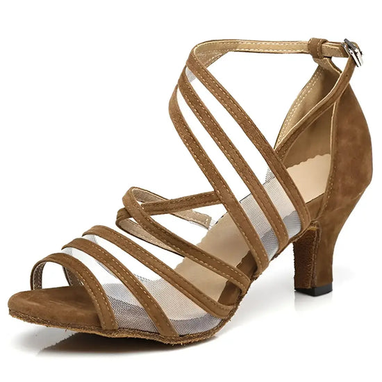 Chaussure de Dance Latine à Talon - Velours | Lady's Dance Shoes