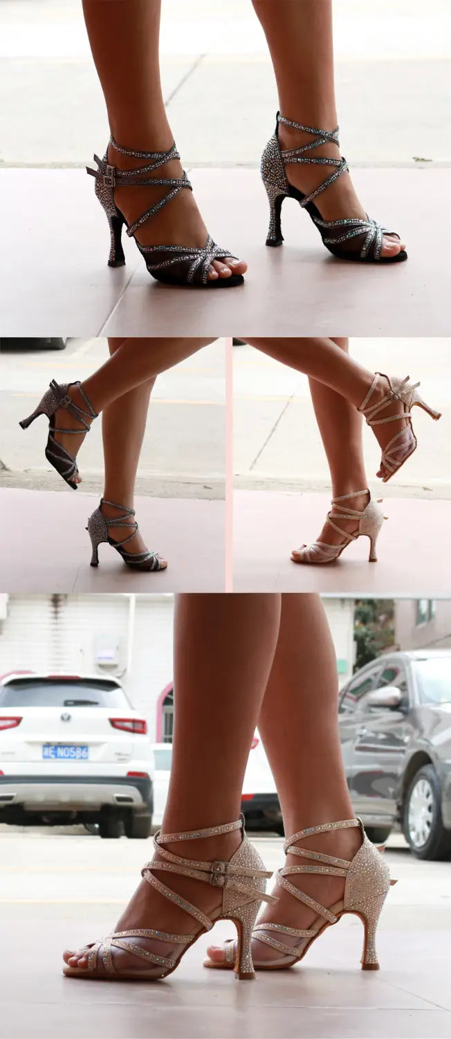 Chaussures de Danse Latine en Strass
