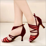 Chaussure de Dance Latine à Talon - Velours | Lady's Dance Shoes