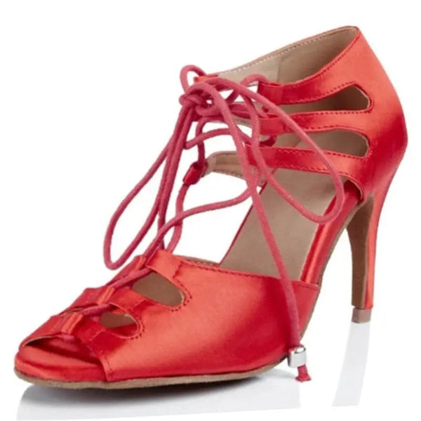 Woobling femmes jazz chaussure plate-forme danse baskets semelle fendue  chaussures de danse dames légères respirant à lacets Rouge 7.5 