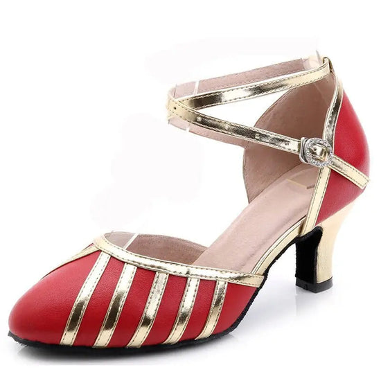 Chaussure de Danse Cuir Rouge | Lady's Dance Shoes