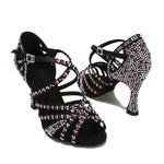Chaussures de Bachata Strass Colorés | Lady's Dance Shoes
