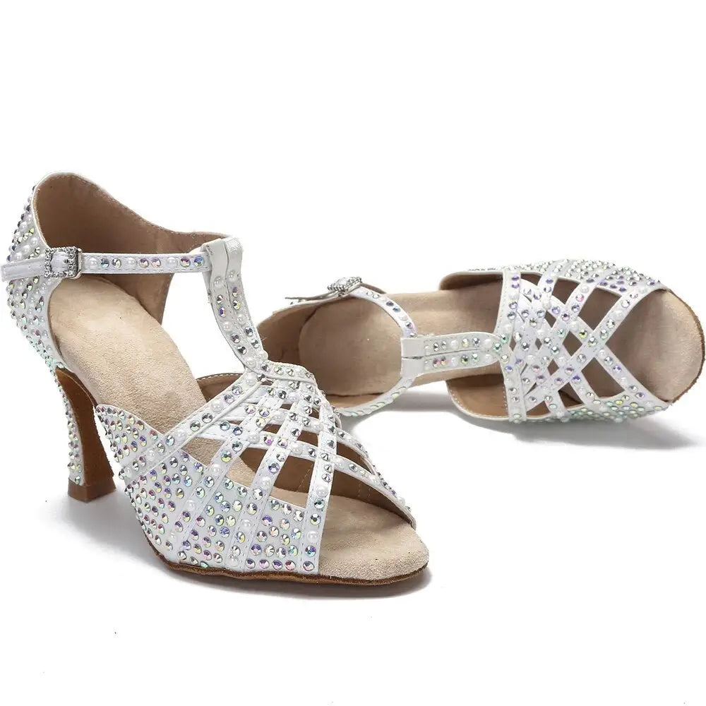 Chaussures de danse latine blanches - Clinquante | Lady's Dance Shoes