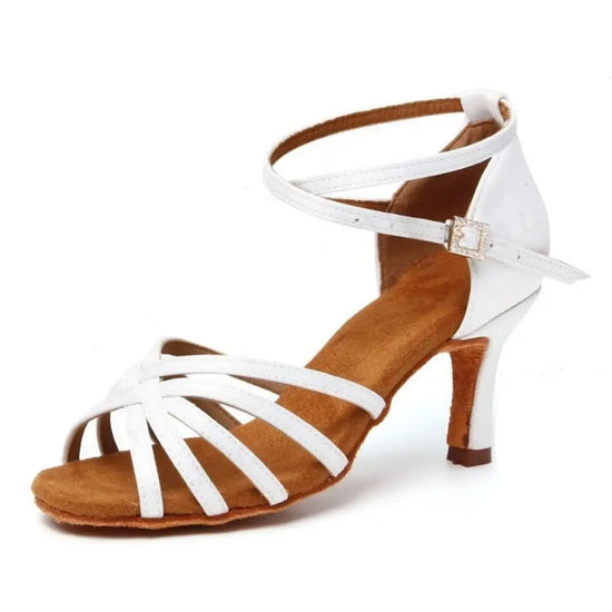 Chaussures de danse latine blanches - Cristal | Lady's Dance Shoes