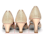 Chaussures de danse latine dorées - Milonga | Lady's Dance Shoes