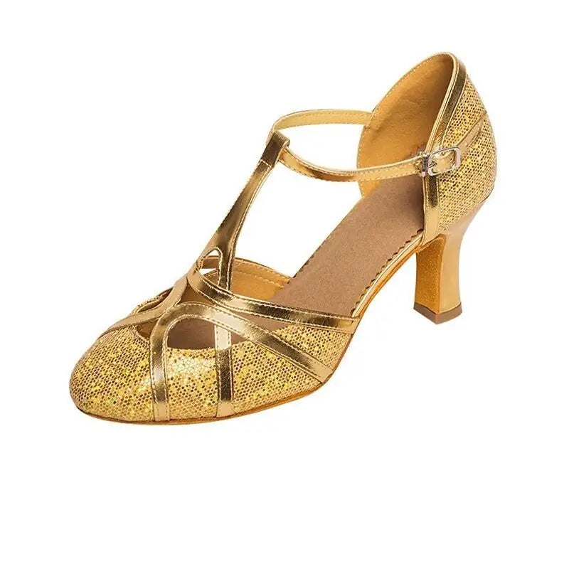 Chaussures de danse latine dorées - Milonga | Lady's Dance Shoes