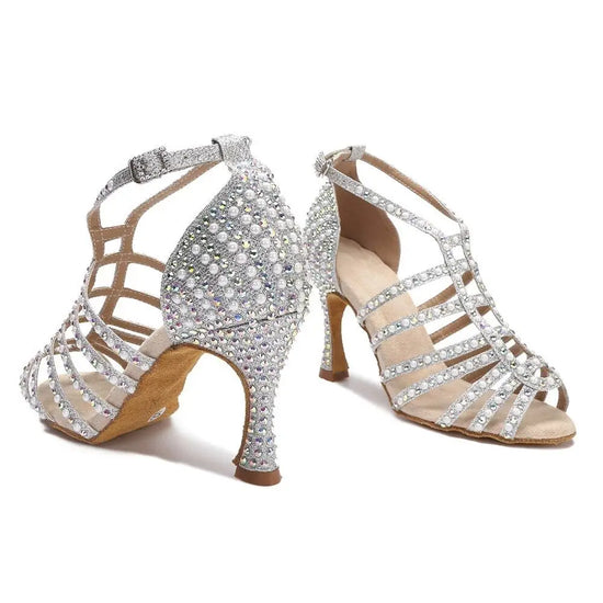 Chaussures de danse latine - Perle argenté | Lady's Dance Shoes