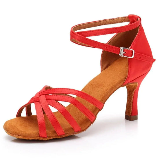 Chaussures de danse latine rouge -Salsa | Lady's Dance Shoes